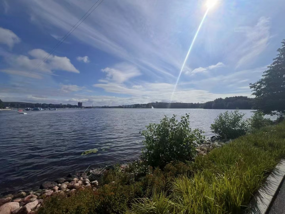 The lake at the heart of Jyväskylä, where I spent most evenings