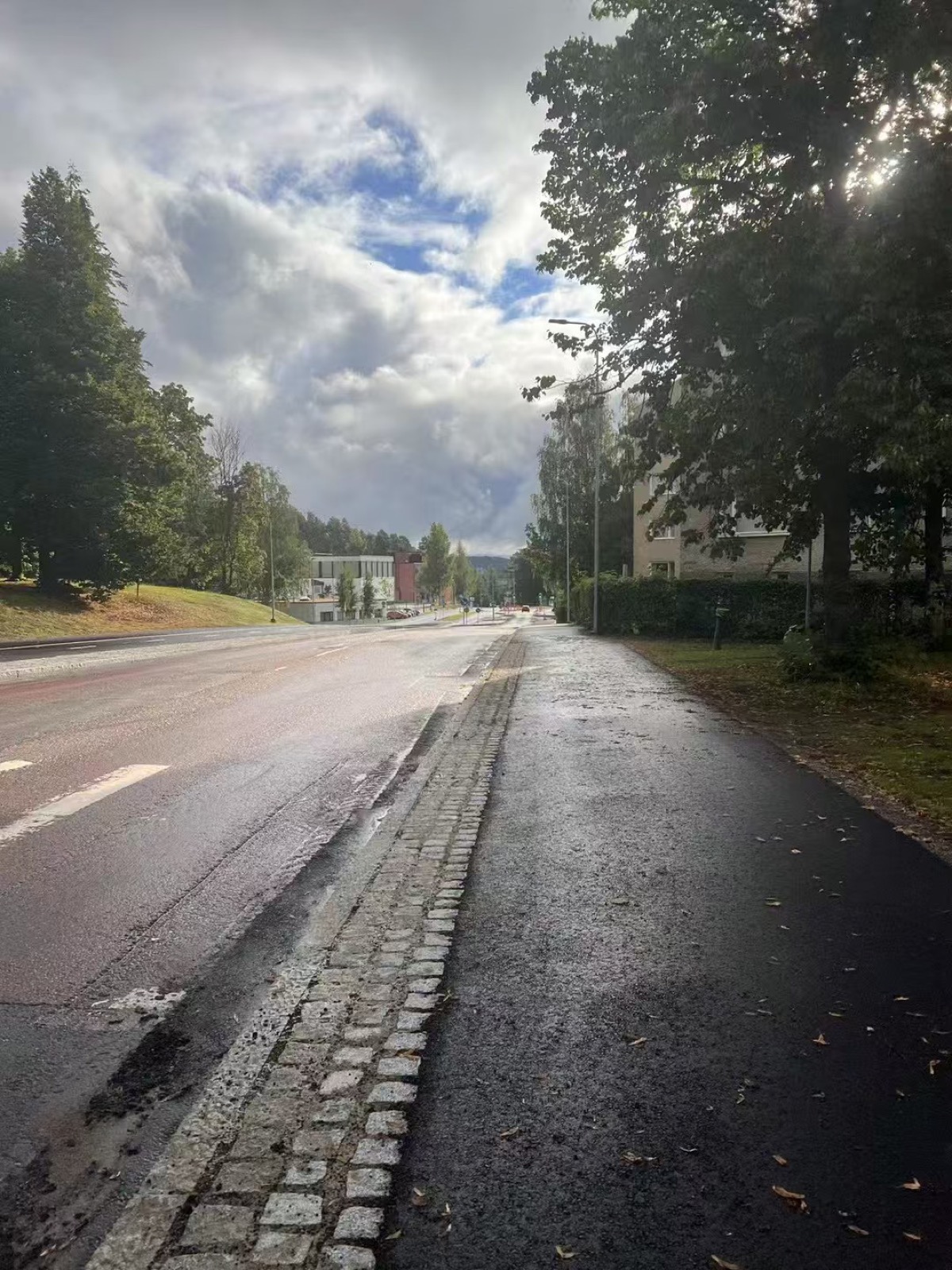 Quiet streets of Jyväskylä after rain